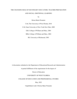 The Changing Role of Secondary Educators: Teacher Preparation and Social-Emotional Learning