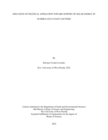 Influence of Political Affiliation Toward Support of Solar Energy in Florida Gulf Coast Counties