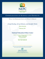Consolidation of school and districts: What the research says and what it means