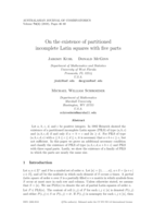 On the existence of partitioned incomplete Latin squares with five parts