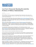 Last year's Pensacola shooting revealed the problem of military radicalization