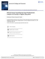 Ethical issues faced by the dual professional: Lawyers as faculty in higher education