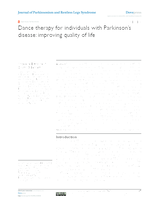 Dance therapy for individuals with Parkinson's disease: Improving quality of life