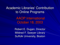 Academic libraries' contribution to online programs