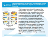 Geospatial analysis of 1949-2018 oscillations in rainfall patterns in the Gulf Coast: impacts for climatological modeling