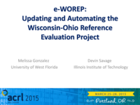 E-WOREP : Updating and automating the Wisconsin-Ohio Reference Evaluation Project