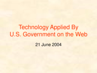 Technology applied by U.S. government on the web