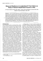 Sleep and resilience: A longitudinal 37-year follow-up study of Vietnam repatriated prisoners of war