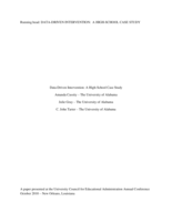 Data-driven intervention: A high-school case study