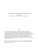 The social geography of South Florida during the Spanish Colonial era