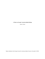 A primer on Georgia's American Indian heritage