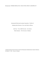 International professional learning communities: The role of enabling school structures, trust, and collective efficacy