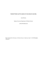 Reinhold Niebuhr and prescriptions for international leadership