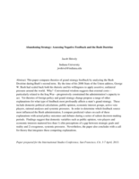 Abandoning strategy: Assessing negative feedback and the Bush doctrine