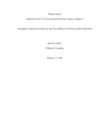 Progress report submitted to the U.S. Environmental Protection Agency, Region 4: Atmospheric deposition of mercury and trace metals to the Pensacola Bay watershed