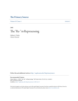 The "re-" in reprocessing