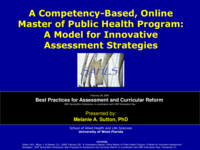 A competency-based, online Master of Public Health program: A model for innovative assessment strategies