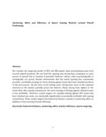 Anchoring, affect, and efficiency of sports gaming markets around playoff positioning