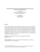 Price movements and the prevalence of informed traders: The case of line movement in college basketball