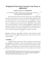 Designing Wireless Sensor Networks: From theory to applications