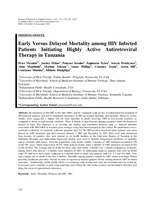 Early versus delayed mortality among HIV infected patients initiating highly active antiretroviral therapy in Tanzania