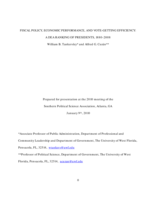 Fiscal policy, economic performance, and vote-getting efficiency: A DEA ranking of presidents, 1880-2008