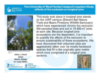 The University of West Florida Campus Ecosystem Study: Effects of fire exclusion on longleaf pine