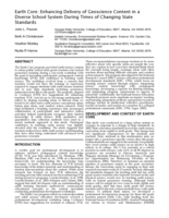 Earth core: Enhancing delivery of geoscience content in a diverse school system during times of changing state standards