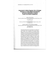 Assessment in online programs: Use in strategic planning for faculty/adjunct development and course instruction to improve faculty and student engagement