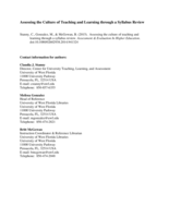Assessing the culture of teaching and learning through a syllabus review