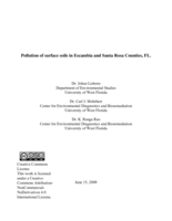 Pollution of surface soils in Escambia and Santa Rosa Counties, FL