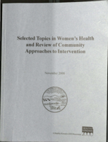Selected topics in women's health and review of community approaches to intervention