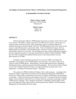 Developing a Professional Science Master’s (PSM) degree in Environmental Management & Sustainability in Northwest Florida