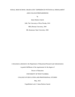 Rural High School Graduates' Experiences with Dual Enrollment and College Preparedness
