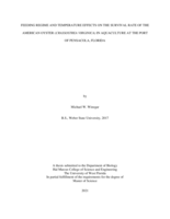 Feeding Regime and Temperature Effects on the Survival Rate of the  American Oyster (crassostrea Virginica) in Aquaculture At the Port  of Pensacola, Florida