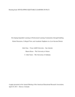 Developing equitable learning in professional learning communities through enabling school structures, collegial trust, and academic emphasis in a low-income district