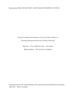The role of enabling school structures, trust, and collective efficacy in developing international professional learning communities