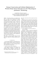Energy conservation and lifetime optimization of wireless body sensor networks for 24x7 physiological parameters’ monitoring
