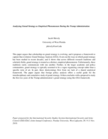 Analyzing grand strategy as empirical phenomenon during the Trump administration