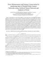 Error minimization and energy conservation by predicting data in Wireless Body Sensor Networks using artificial neural network and analysis of error