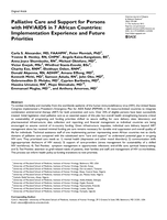 Palliative care and support for persons with HIV/AIDS in 7 African countries: Implementation experience and future priorities