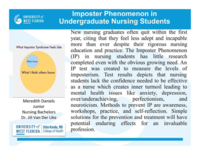 The Imposter Phenomenon in undergraduate nursing students