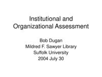 Institutional and organizational assessment