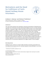 Motivations and the need for fulfillment of faith-based halfway house volunteers