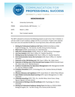 Project Award Memo: Year 2