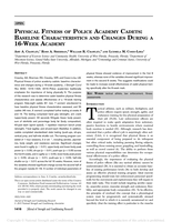 Physical fitness of Police Academy cadets: Baseline characteristics and changes during a 16-week academy