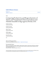 Comparing productivity and biogeochemistry of native and transplanted Thalassia testudinum and Halodule beaudettei in Big Lagoon, Florida, USA