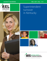 Superintendent turnover in Kentucky (Issues & Answers Report,REL 2011–No. 113)