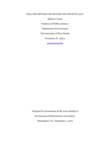 Will the Republicans retake the House in 2010?