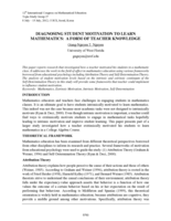Diagnosing student motivation to learn mathematics: A form of teacher knowledge